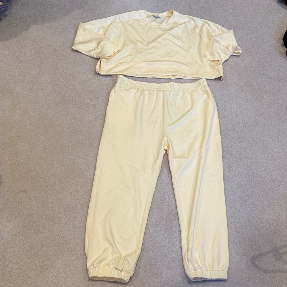 Women's Light Yellow Pants & Jumpsuit Set